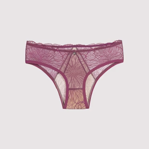 Bikini de encaje con tul y elástico plano