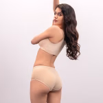 Conjunto Brasier y Trusa beige - vista espalda | lencería Dlirio Perú