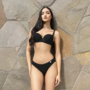 Bikini elaborado en tela rib con elastico color Negro | ropa interior de mujer sensual
